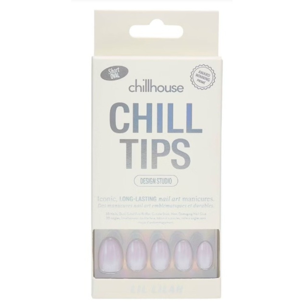 Chillhouse Chill Tips Press-On Nails Lil Lilac Short Oval 32ct Manicure Kit